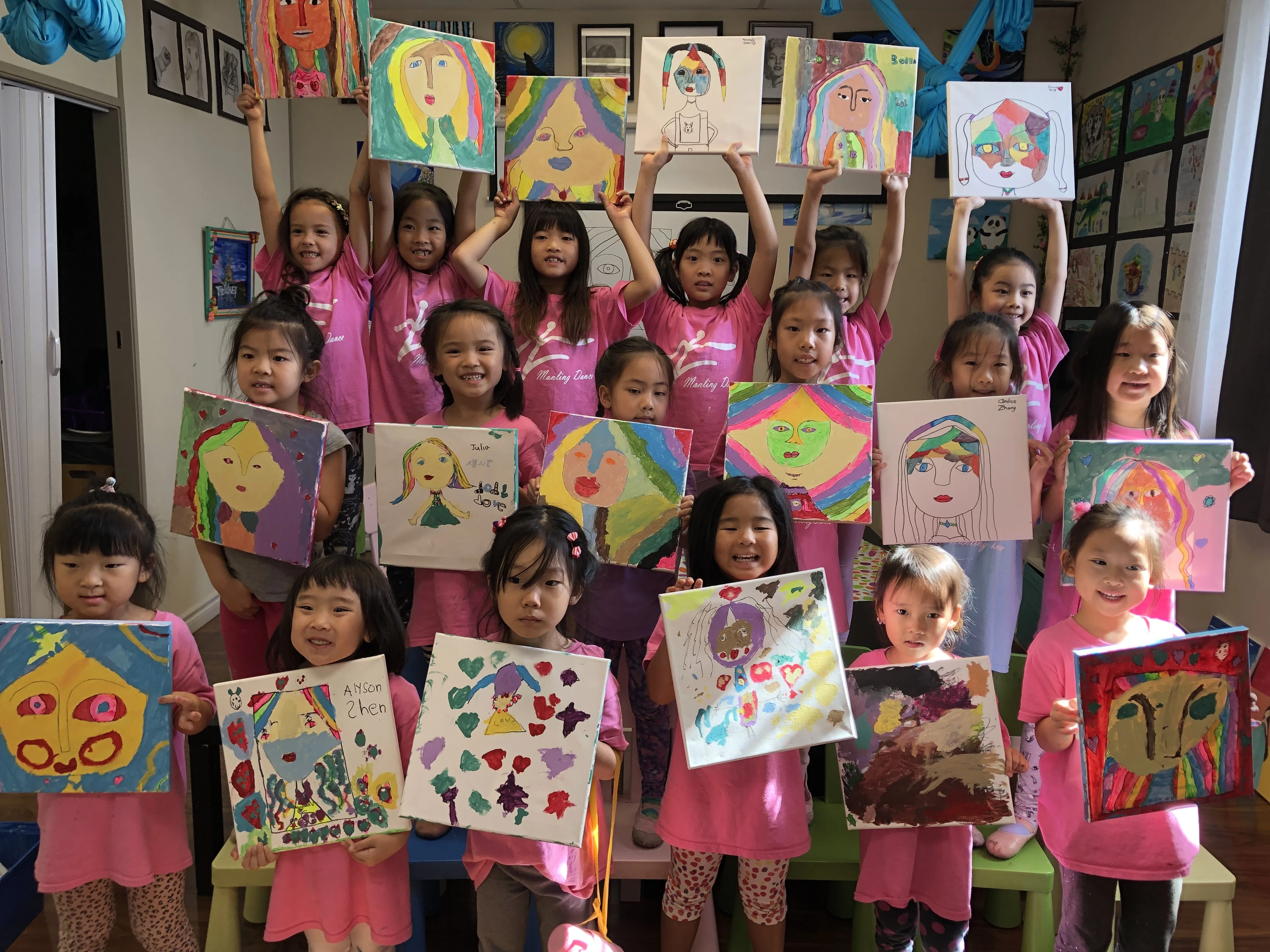XinYi Class students displaying their artwork