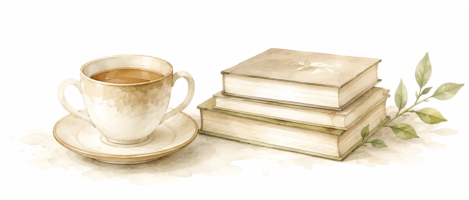Tea, books and flowers