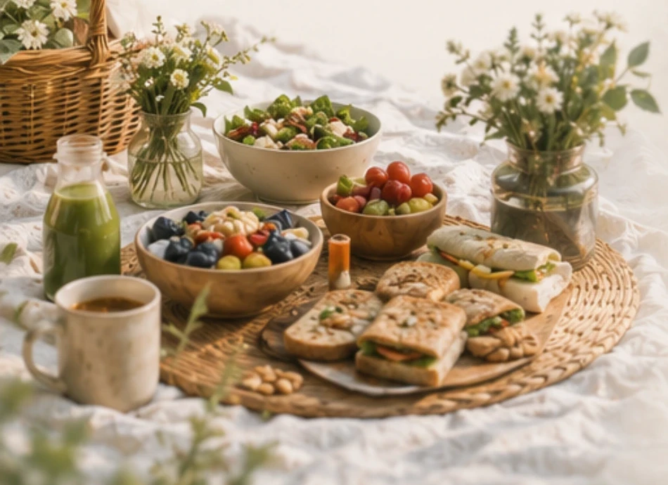 Nourishing picnic prepared for the retreat